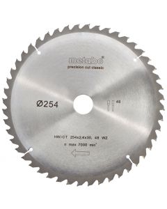 Metabo Cirkelzaagblad Hout HW/CT 254x30, 48 WZ 5°neg Precision Cut classic